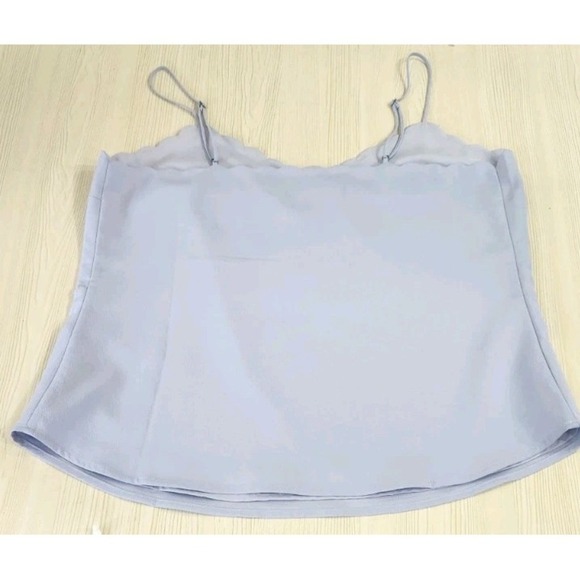 J Crew Scalloped Cami Top Blue Womens Size 8 Sleeveless Lined - Picture 3 of 7